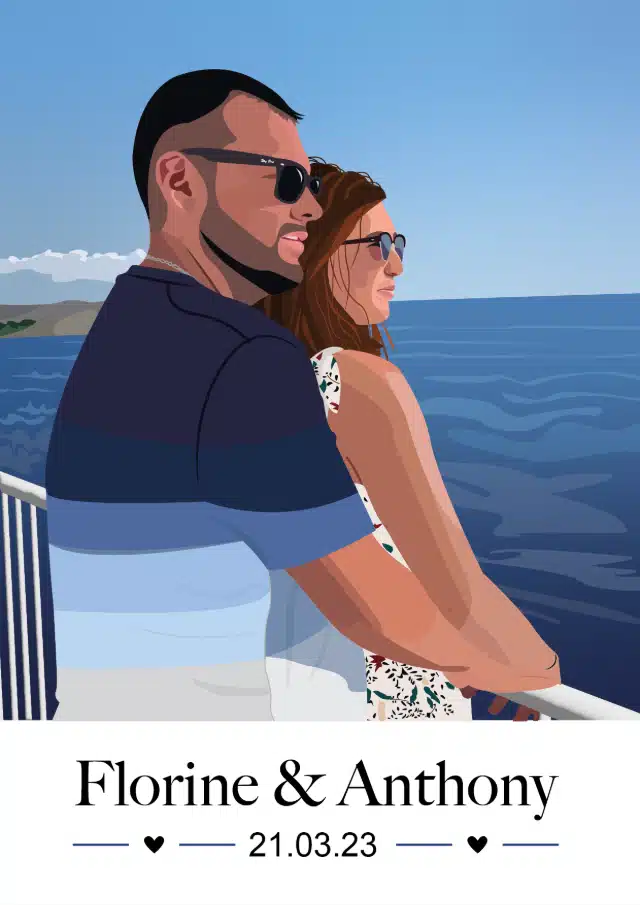 portrait d'un couple sur un bateau