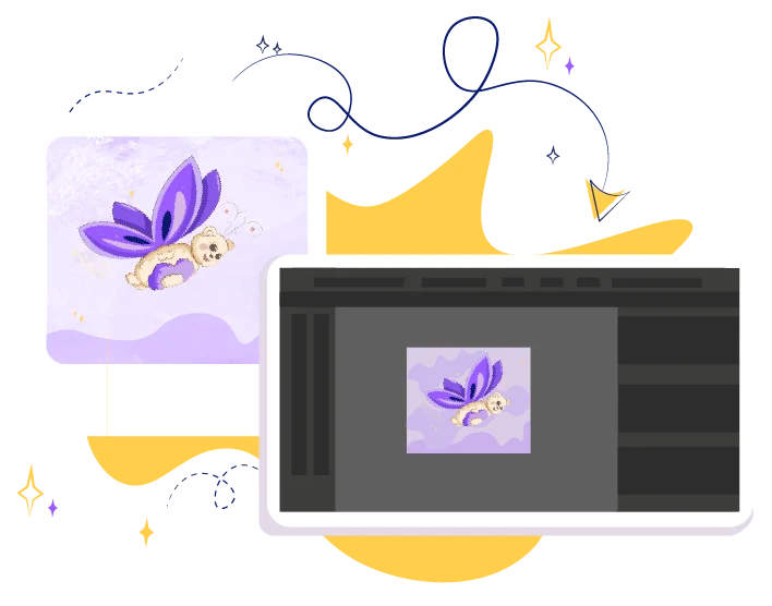 icone pour le header de la partie illustration, il y a une photo et une tablette graphique