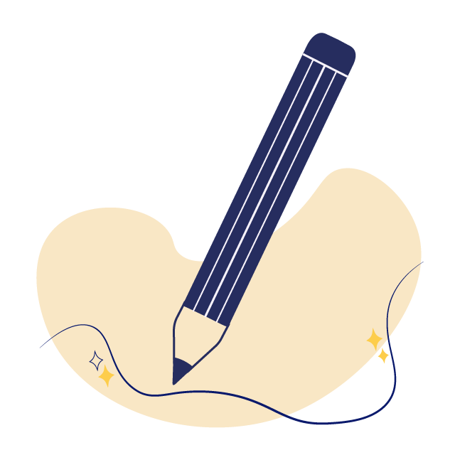 icone en forme de crayon représentant les illustrations personnalisées