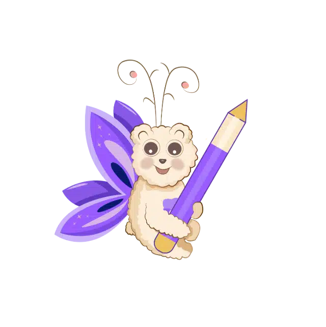 mascotte de pixiloy studio avec un crayon dans les pâtes